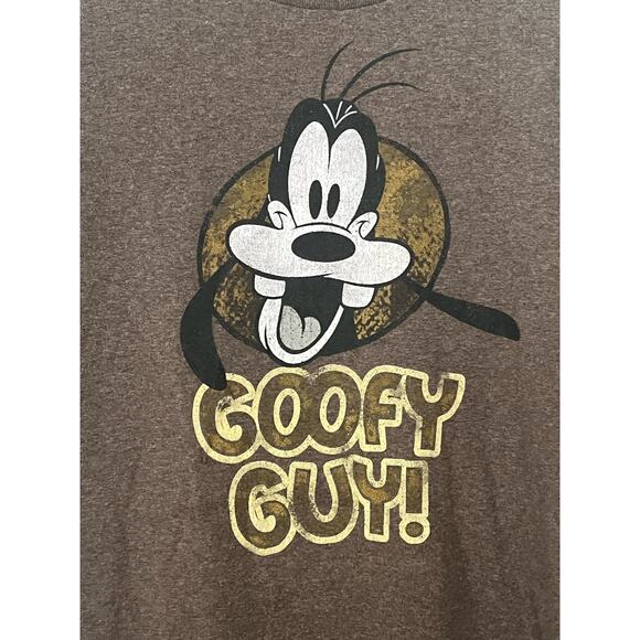 Mens Goofy Guy Disney Brown T Shirt Size XL - Picture 2 of 4